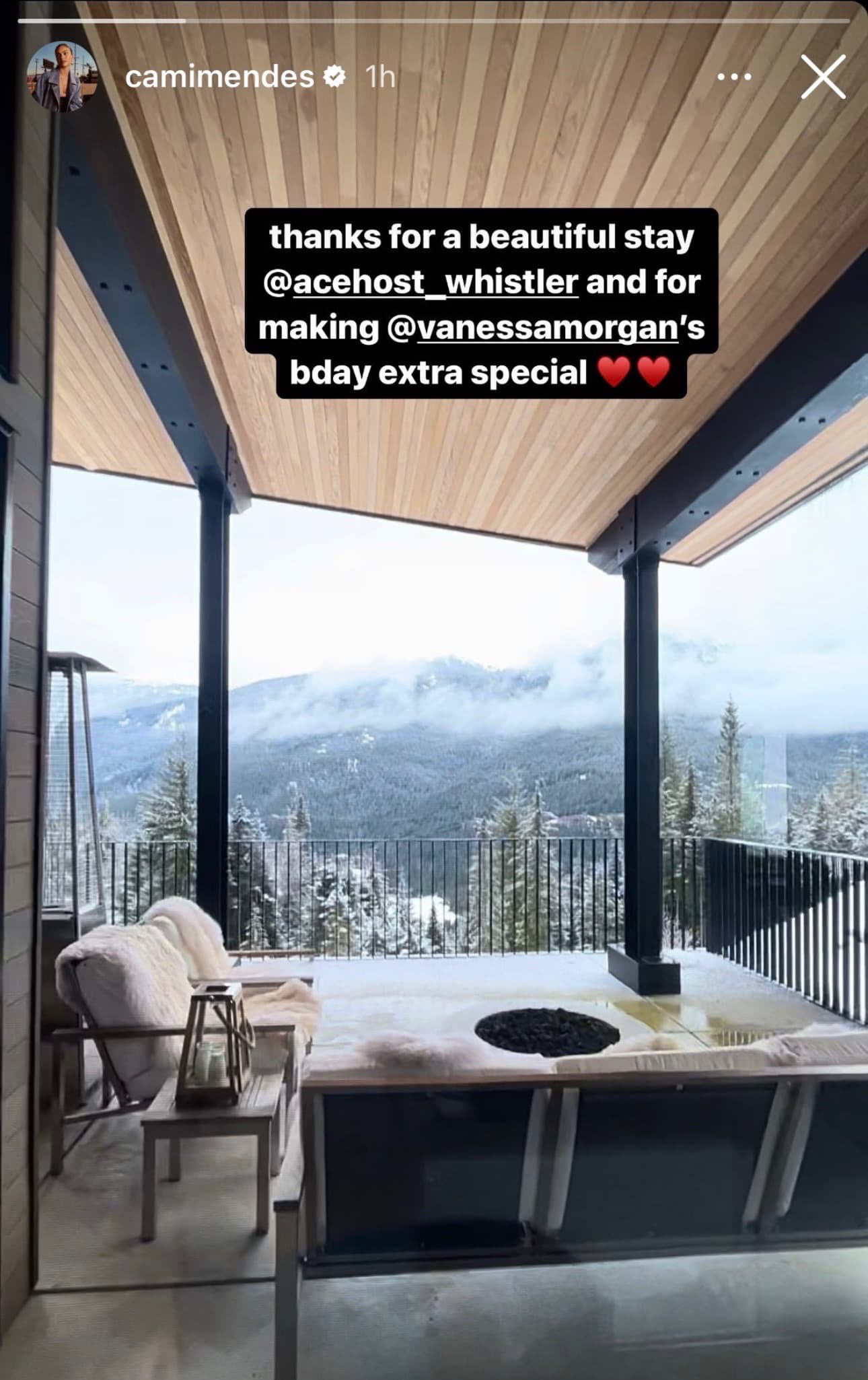 Camila Mendes at AceHost property in Whistler