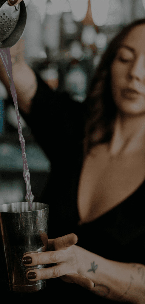 Private mixologist preparing craft cocktails