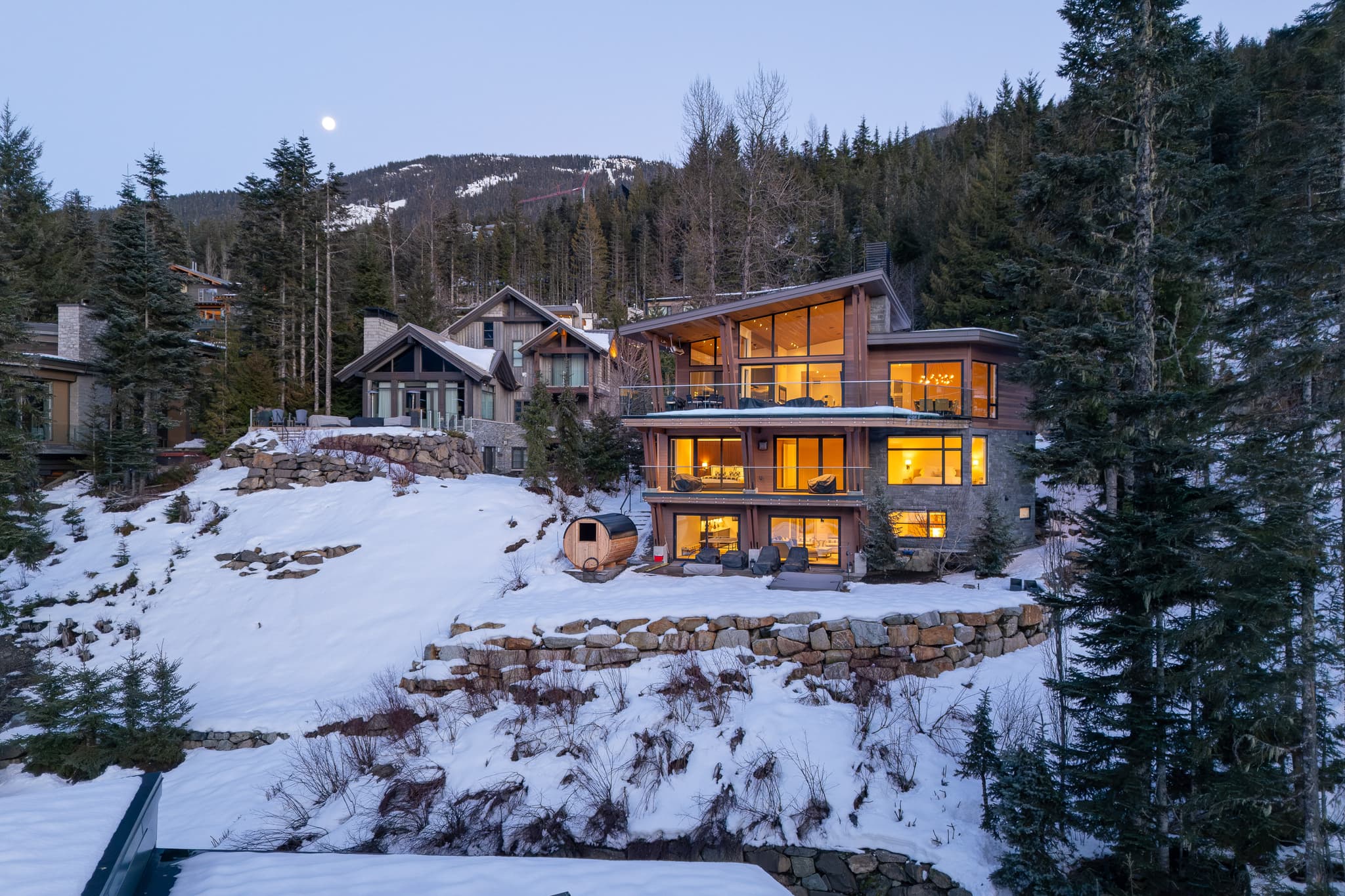 Mountaintop outdoor deck and hot tub area